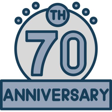 Mutlu yıldönümü logosu, basit vektör tasarımı