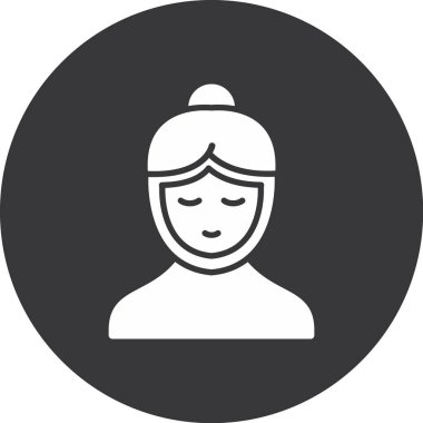 Maske simgesi olan kadın, vektör illüstrasyonu