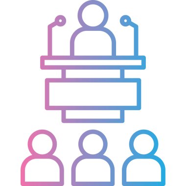 konferans vektör çizgisi renk simgesi