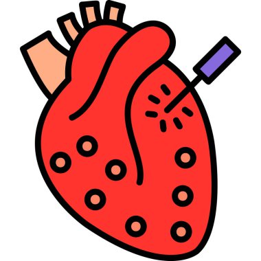 kalp organ simgesi, vektör illüstrasyonu