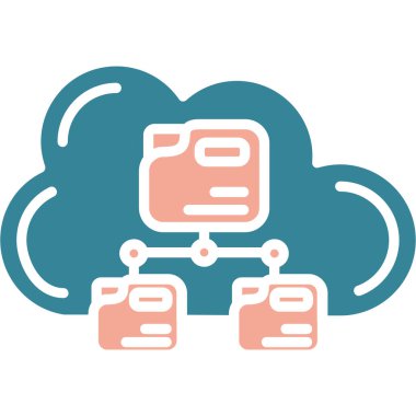 Bulut bilgi işlem teknolojisi vektör çizim grafik tasarım