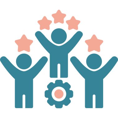 Simge tasarımlı takım çalışması kavramı, vektör illüstrasyonu 10 eps grafik.