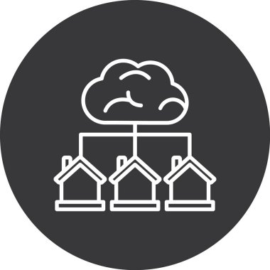 bulut hesaplama vektör çizgisi simgesi