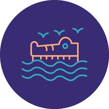 Bir yüzme havuzu simgesinin vektör çizimi