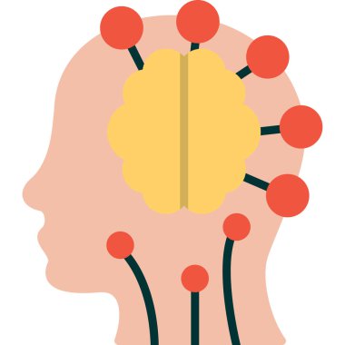İnsan beyni ikonu. İnsan baş vektör simgesi rengini izole et