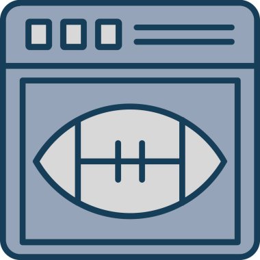 Amerikan futbol ikonu, vektör illüstrasyonu