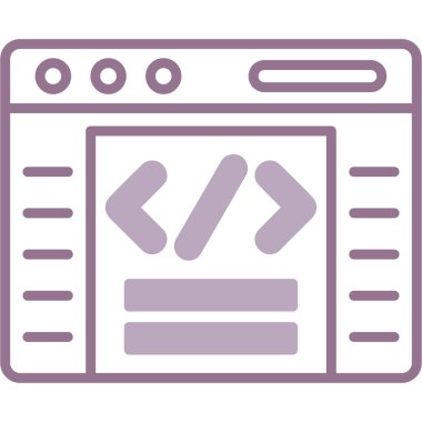 Ana hatlar biçiminde web tasarım geliştirme simgesi