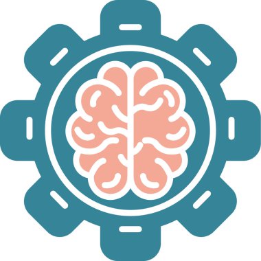 Beyin. Web simgesi basit illüstrasyon