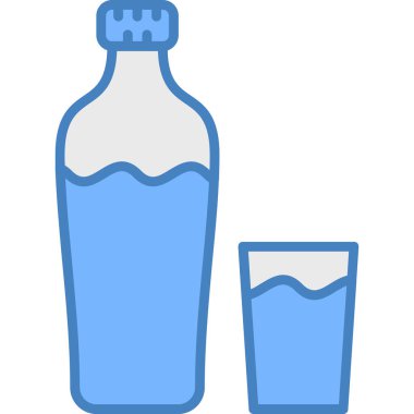 Cam şişe taslak biçiminde içki ikonu