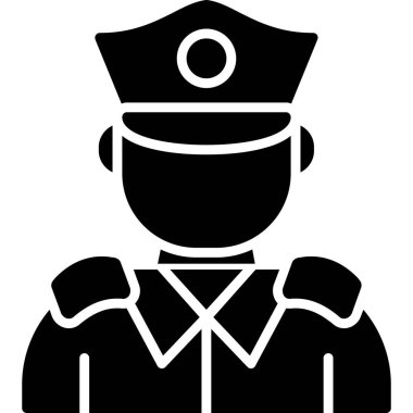 Memur simgesi vektörü beyaz arkaplanda izole edildi, avatar işareti,