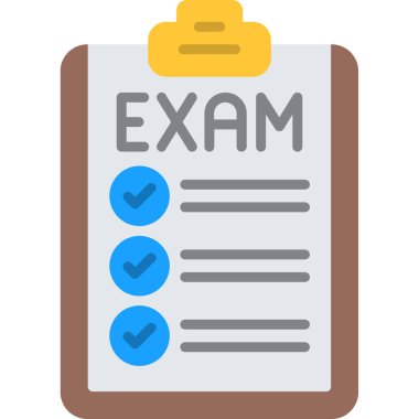 sınav düz vektör simgesi