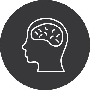 beyin ikonu vektör illüstrasyonu