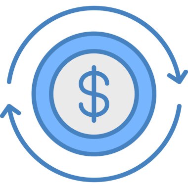 Dolar. Web simgesi vektör illüstrasyonu