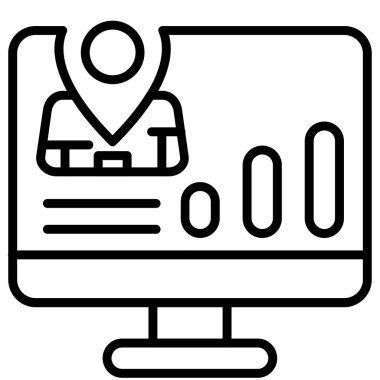 bilgisayar ekranı simgesi, vektör illüstrasyonu