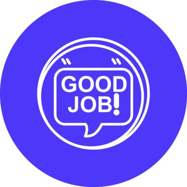 İyi iş ikonu kuyrukta. vektör