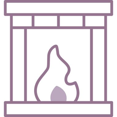 şömine ağı simgesi, illüstrasyon