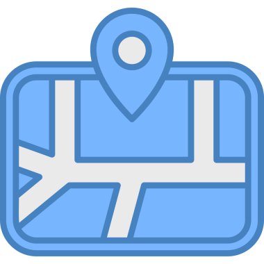 konum simgesi, beyaz arkaplan üzerinde basit vektör illüstrasyonu