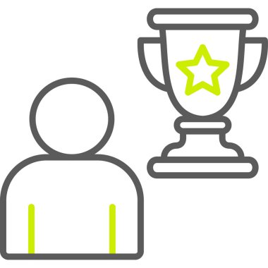 Kazandım. Web simgesi basit illüstrasyon