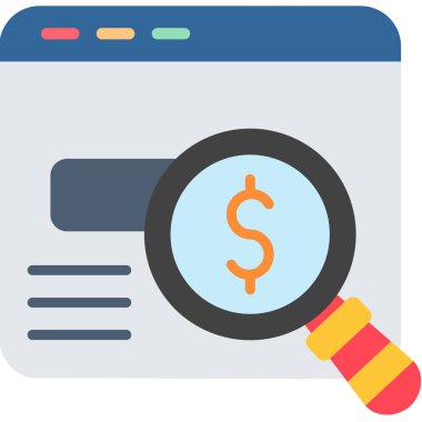 Dolar simgesi, düz tasarım vektör çizimi