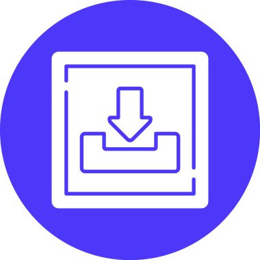 İndirme oku olan modern bir simgenin vektör illüstrasyonu