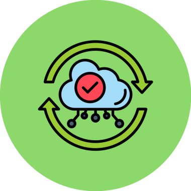 Bulut hesaplama simgesi vektör illüstrasyonu