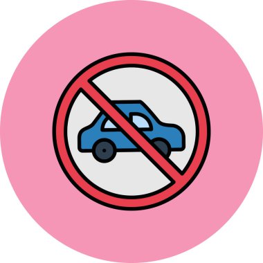 Araba parkı. Web simgesi basit illüstrasyon