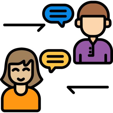 Müşteri servisi simgesi renk ana hatları vektörü