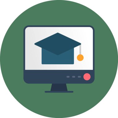 çevrimiçi eğitim ikonu düz stil