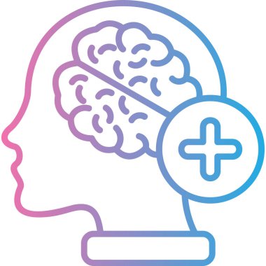 beyin ikonu vektör illüstrasyonu