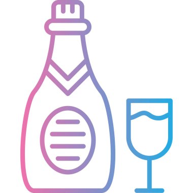 şarap şişesi ikon vektör illüstrasyonu