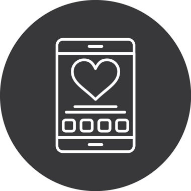 cep telefonlu kalp, aşk simgesi, vektör illüstrasyonu