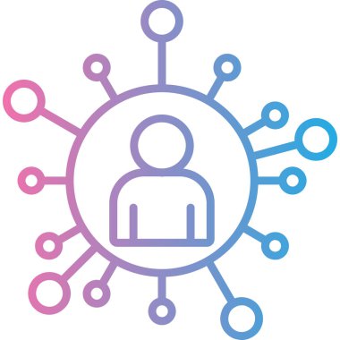 Ağ simgesi olan bir kişinin vektör illüstrasyonu