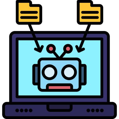 robot. Web simgesi basit illüstrasyon