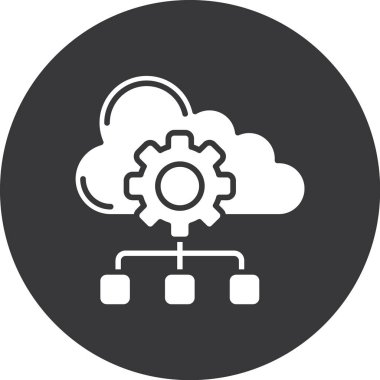 bulut hesaplama simgesi, vektör illüstrasyonu