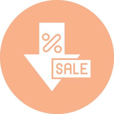 İndirim simgesi, vektör illüstrasyonu