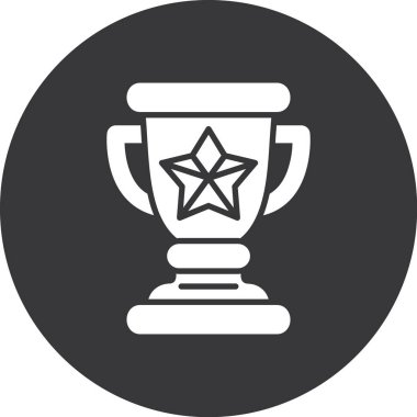 Ödül kupası ödül ikonu, basit vektör illüstrasyonu