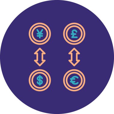 Döviz kuru. Para, döviz, finans, para, finans, yatırım basit illüstrasyon.