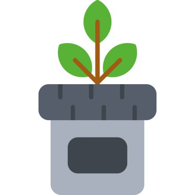 Çömlekte bitki, illüstrasyon, beyaz arkaplanda vektör