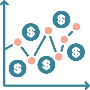 grafik büyümesi dolar simgesi