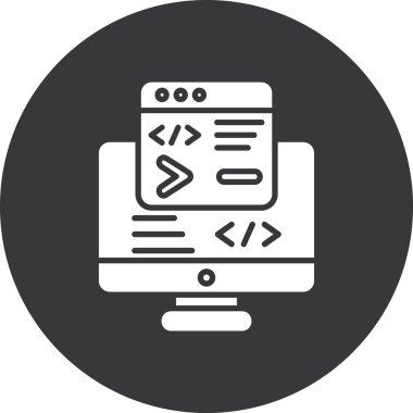 programlama kodu simgesini, illüstrasyon vektör