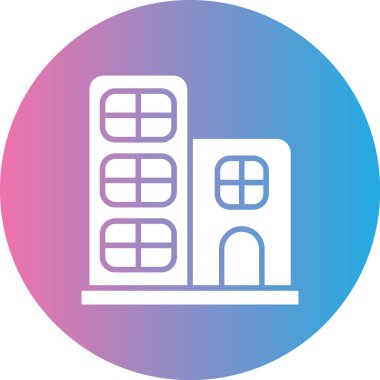 Bir bina simgesinin vektör illüstrasyonu