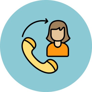 Çağrı merkezi simgesi. Çağrı merkezi vektör simgesi rengi düz izole