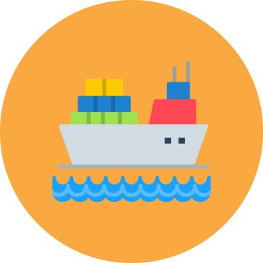 Gemi. Web simgesi basit illüstrasyon