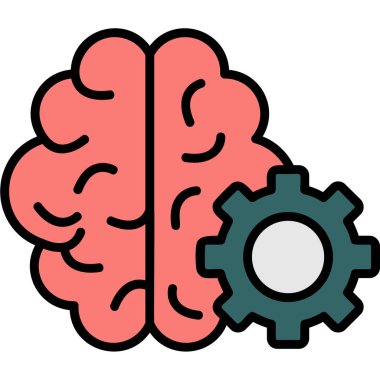 Beyin. Web simgesi basit illüstrasyon