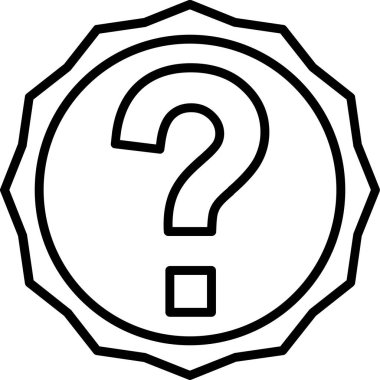 Beyaz arkaplanda izole edilmiş ana hat biçiminde soru işareti simgesi. soru işareti