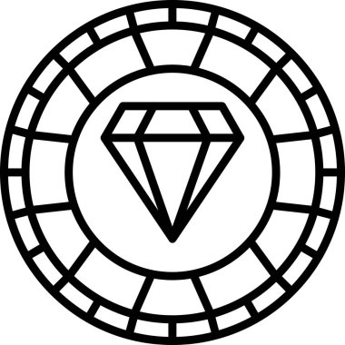 Elmas mücevher simgesi, basit vektör illüstrasyonu