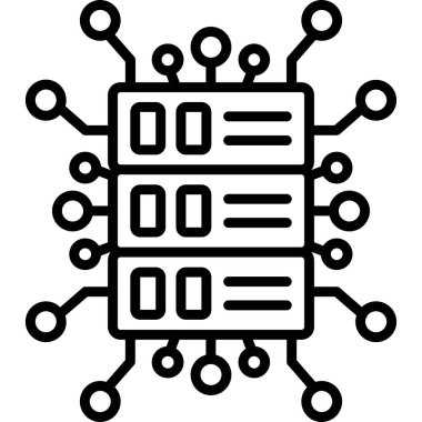 işlemci simge vektör çizim