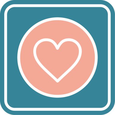 Kalp ikonu vektör illüstrasyonu