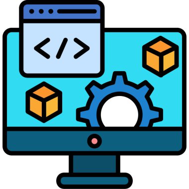 Kodlama geliştirme simgesi - taslak biçimi