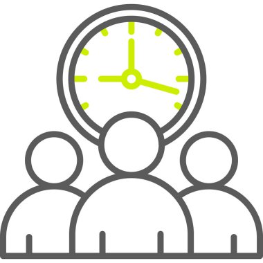 İş yönetimi ikonu ana hatları vektörü. takım çalışması